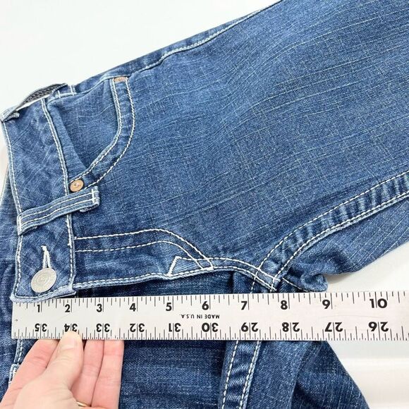 True Religion Billy Jeans Womens 29 Blue Mid Rise  Dark Wash Stretchy Denim - Picture 3 of 8